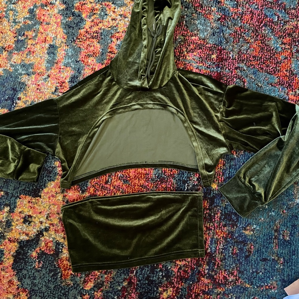 2 piece velour top